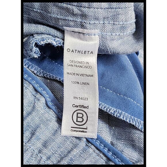 ATHLETA Cabo 100% Linen Jogger Pants #530642 Light Chambray Blue 6 - Picture 8 of 11